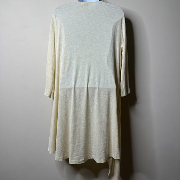 Umgee Cream 3/4 Sleeves Asymmetrical Top Size Large - Picture 4 of 5